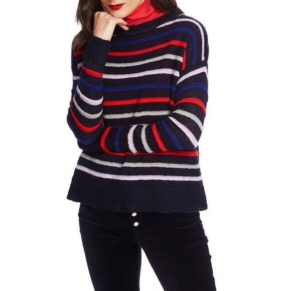 Court & Rowe Womens Stripe Sweater Crew Neck Long Sleeve Pullover M Medium - Picture 1 of 8